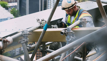 worker on scaffolding