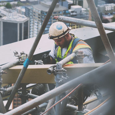 worker on scaffolding